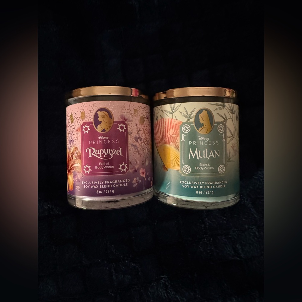 New Tags NWT Lot Bath And Body Works Princess Candles Single Wick Mulan Rapunzel